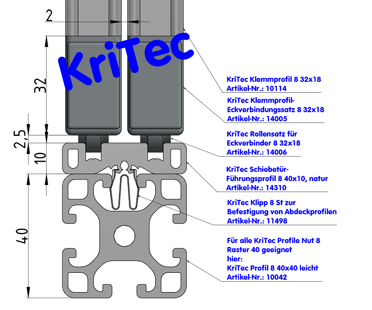 KriTec Klemmprofil 8 32x18