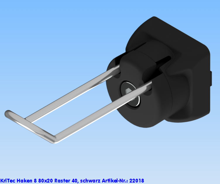 KriTec Haken 8 80x20 Raster 40, schwarz