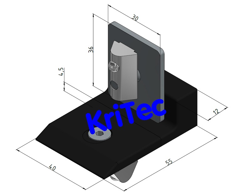 KriTec Magnetanschlag 8, schwarz