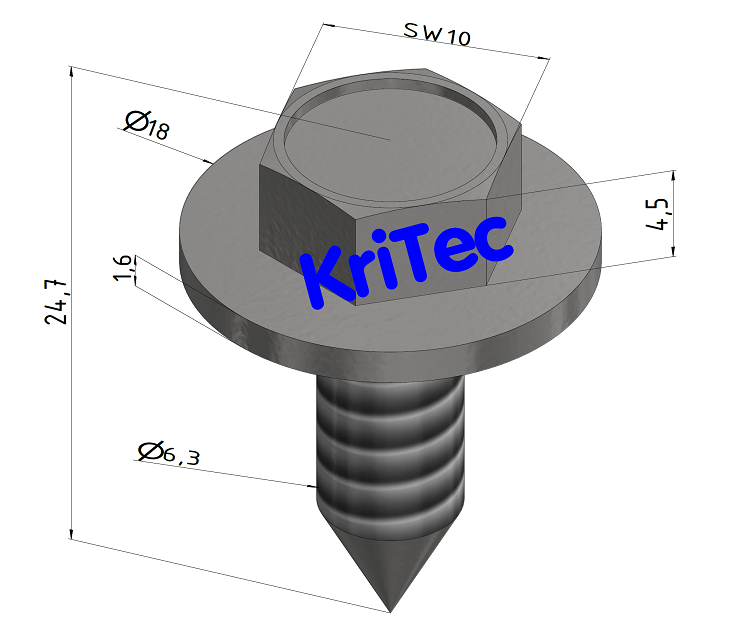 KriTec Kombi-Blechschrauben Stahl, verzinkt Sechskantkopf