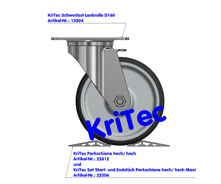 KriTec Set Start- und Endstück Parkschiene hoch/ hoch Maxi