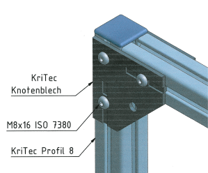 KriTec Knotenblech 8 St 100x100x4