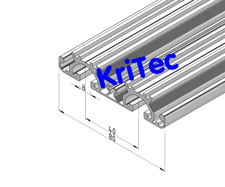 KriTec Trägerprofil 80 mit Nuten 8