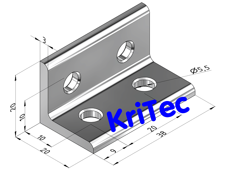 KriTec Winkel 5 Al 20x20x38x3 Softline