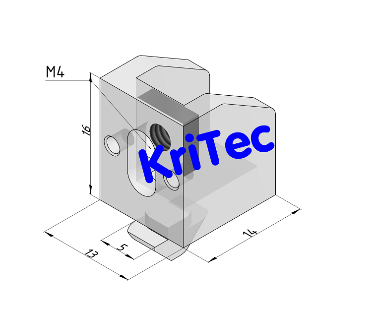 KriTec Befestigungsblock 5 PA transparent