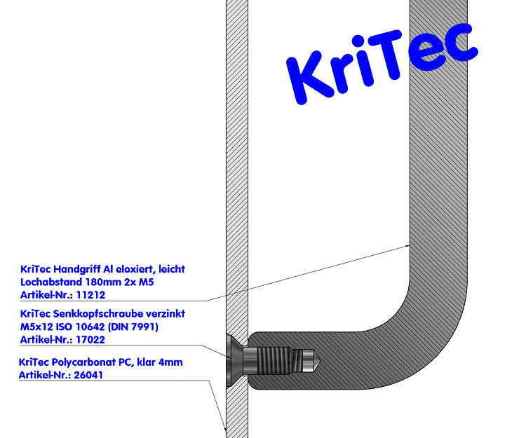 KriTec Handgriff Al eloxiert, leicht