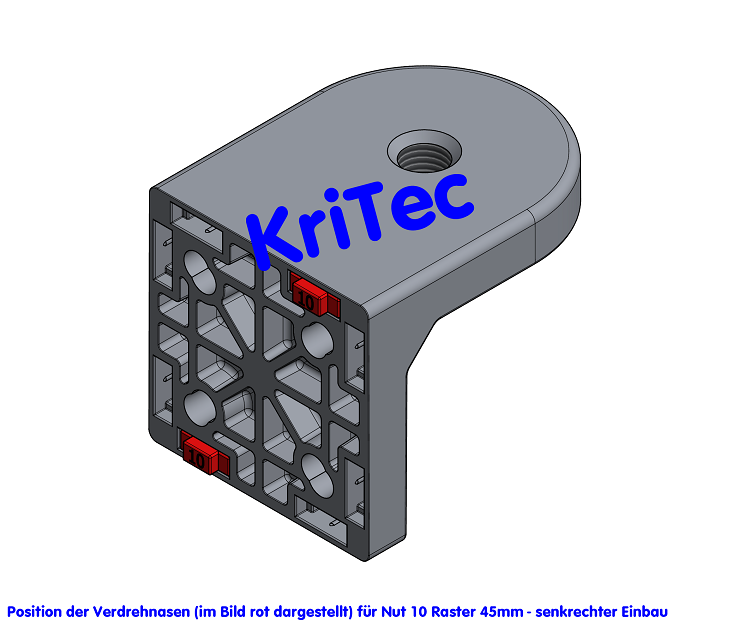 KriTec Stellfußsockel 10 Raster 45 D80, weißaluminium ähnlich RAL 9006