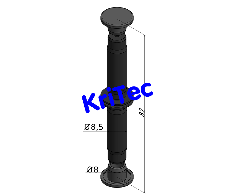 KriTec Scharnier Al leicht, Bolzensatz D6