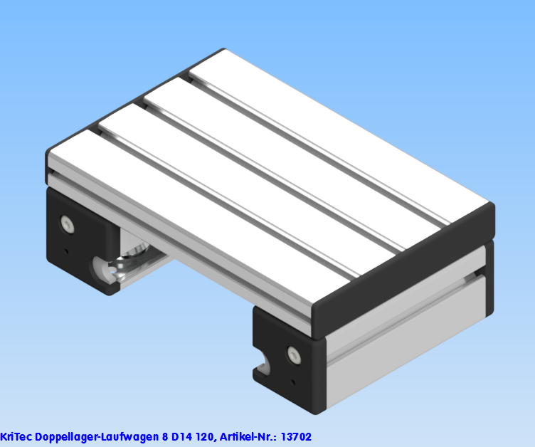 KriTec Doppellager-Laufwagen 8 D14 120