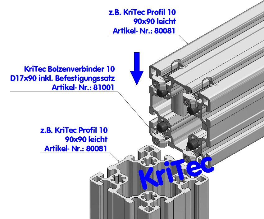 KriTec Bolzenverbindungssatz 10 D17x90