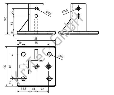 KriTec Standfuß 8 Raster 40