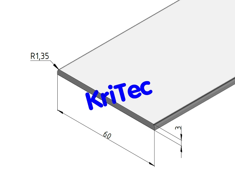 KriTec Aluminium-Flachprofil M 60x3 E