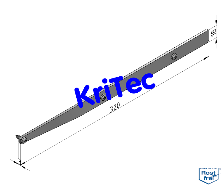 KriTec Regalboden-Abdeckkappensatz 8 320 VA, rostfrei
