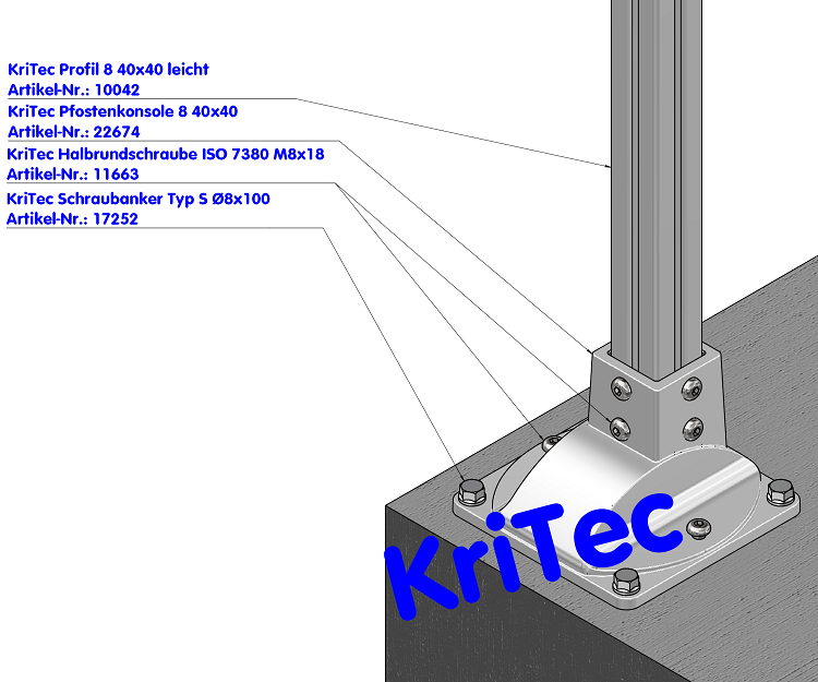 KriTec Halbrundschrauben ISO 7380 verzinkt