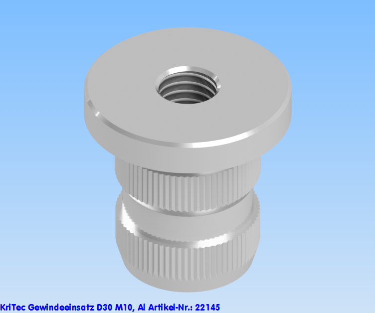 KriTec Gewindeeinsätze Profilrohr D30, Al