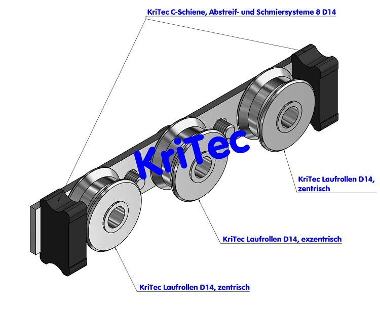 KriTec C-Schiene, Lagersatz 8 D14 3R
