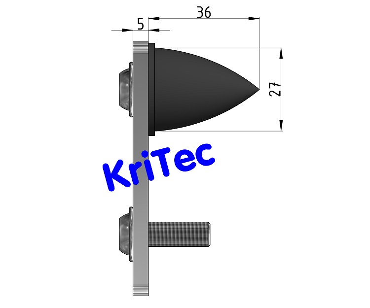 KriTec Schlittenanschlag für Linearschlitten-Profilträgerset 8 80x40 schwer, liegend
