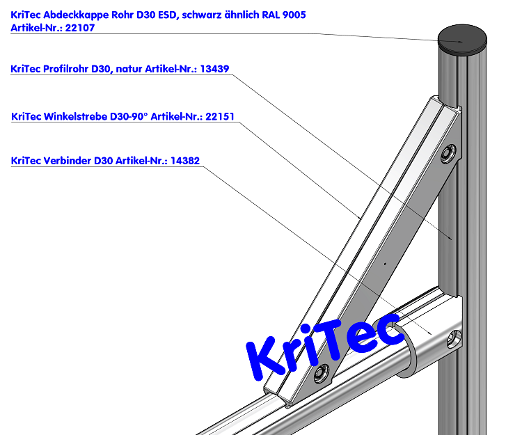 KriTec Verbinder D30-90°