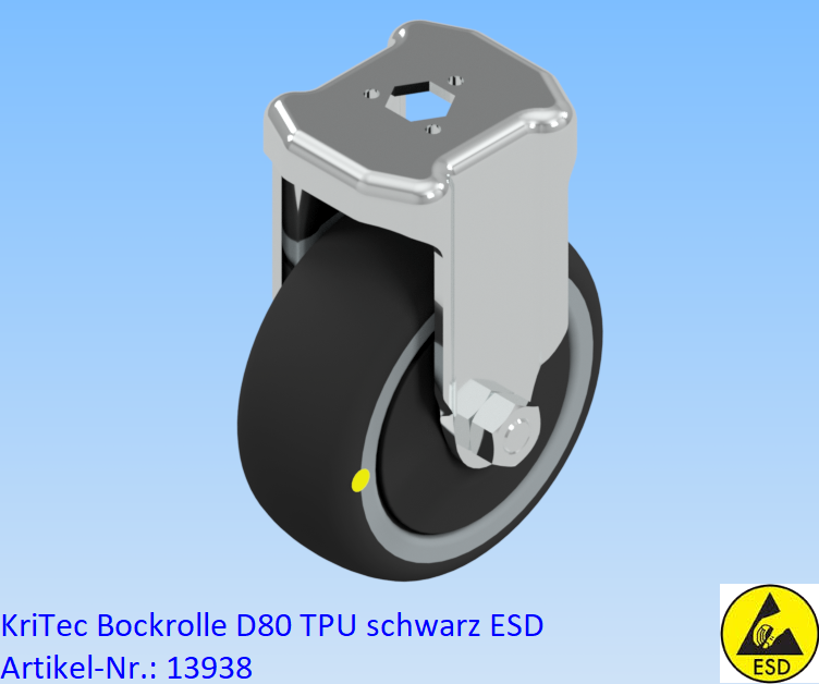 KriTec Bockrolle D80 TPU schwarz ESD