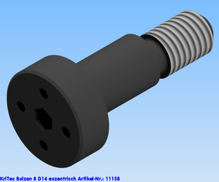 KriTec Bolzen 8 D14 exzentrisch Stahl, schwarz