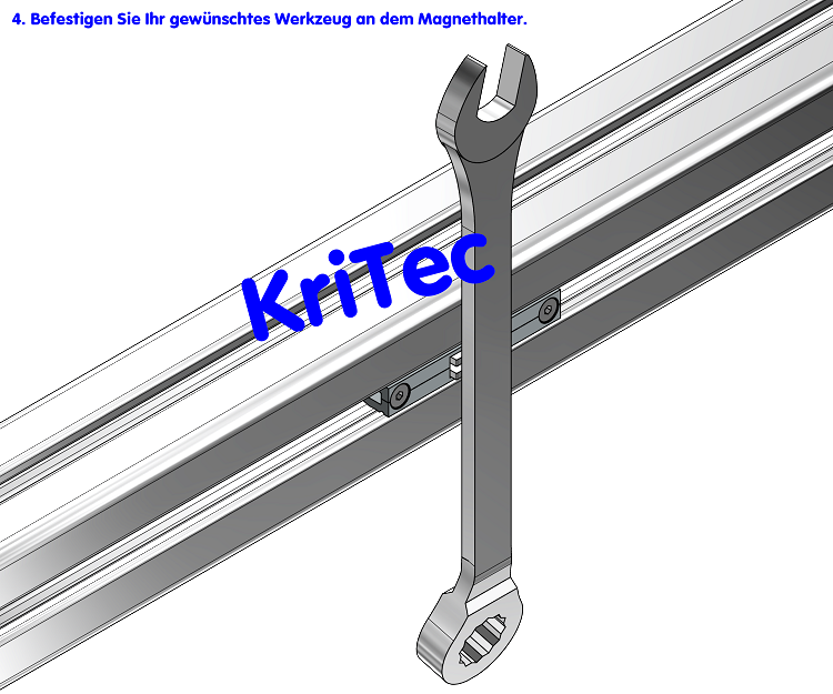 KriTec Magnethalter 8, grau ähnlich RAL 7042
