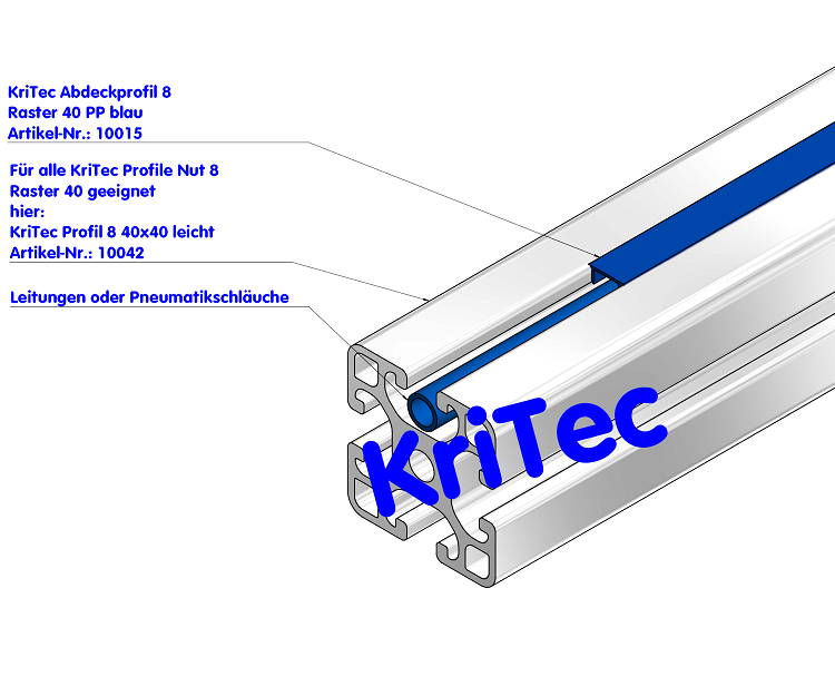 KriTec Abdeckprofil 8 Raster 40 PP blau