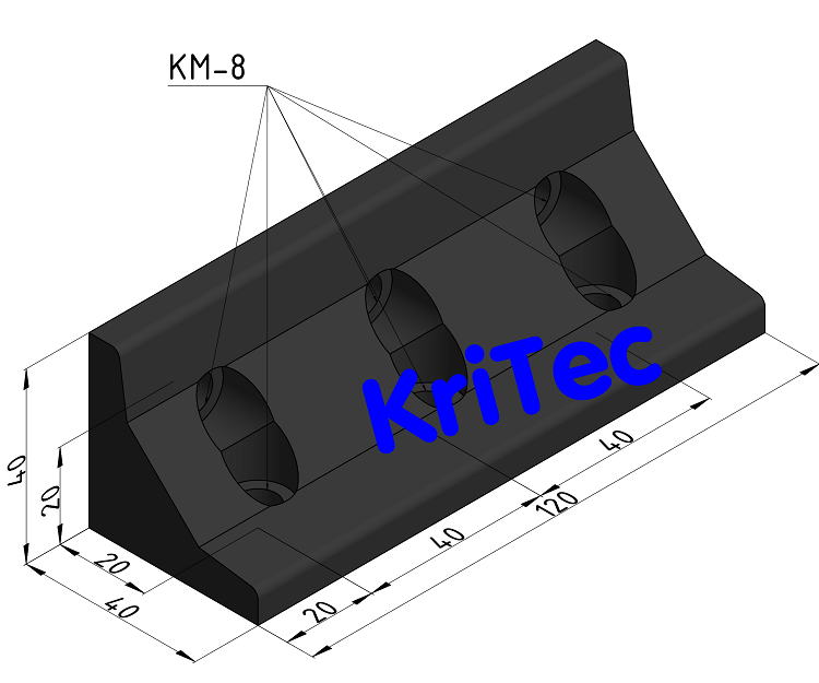 KriTec Winkel 8 40x40x120 schwarz