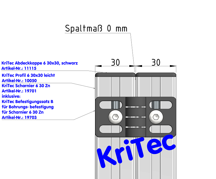KriTec Scharnier 6 30 Zn