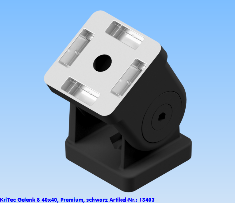 KriTec Gelenk 8 40x40, Premium, schwarz
