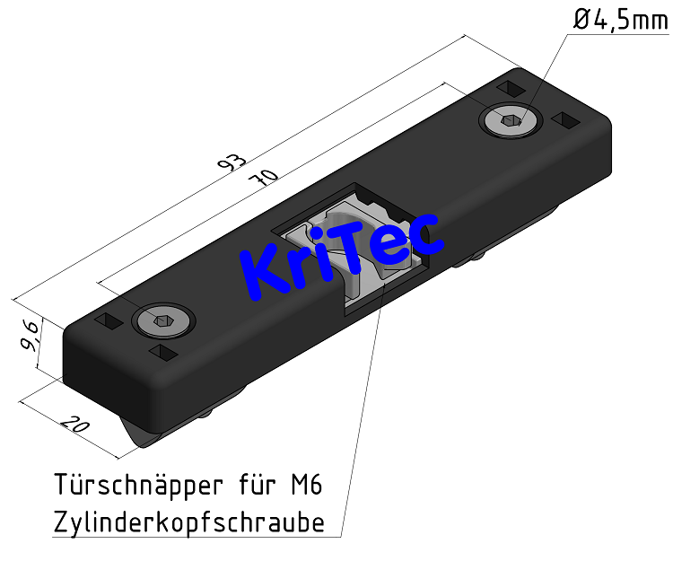 KriTec Türschnäpper 6 Raster 30 Zn mit Befestigungssatz