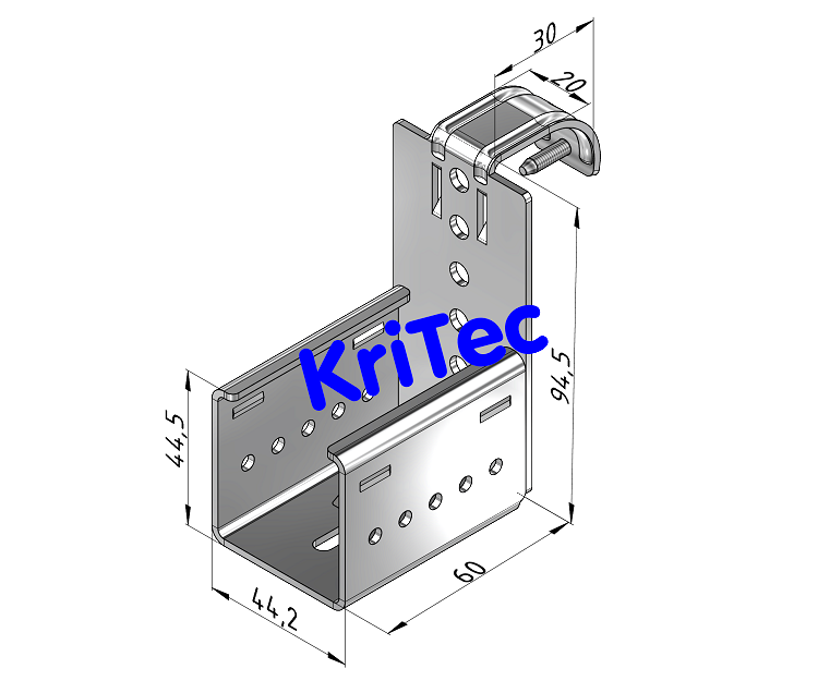 KriTec Rollenbahn Al Aufnahme D30 mit Anschlag H43