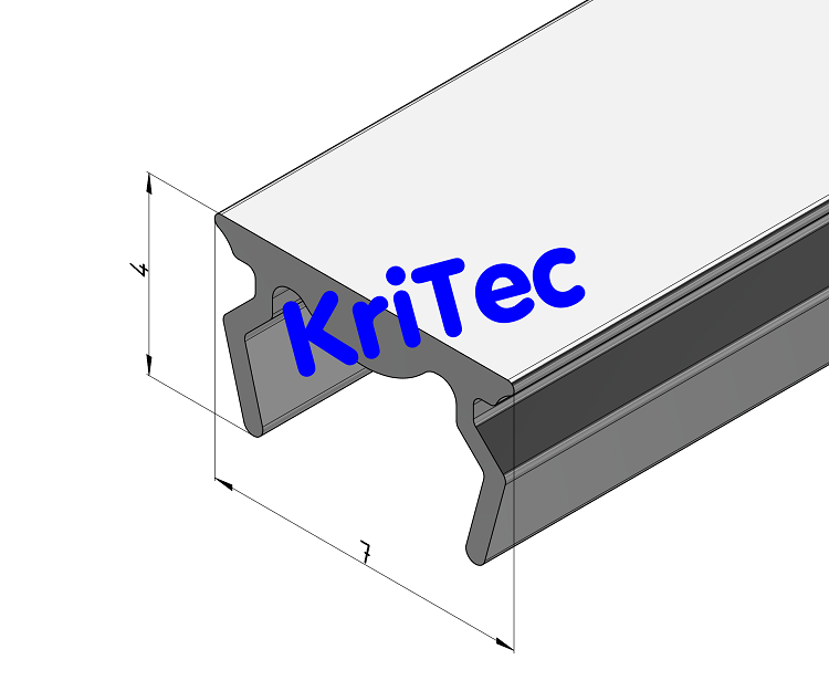 KriTec Abdeckprofil 6 Raster 30, Al natur eloxiert