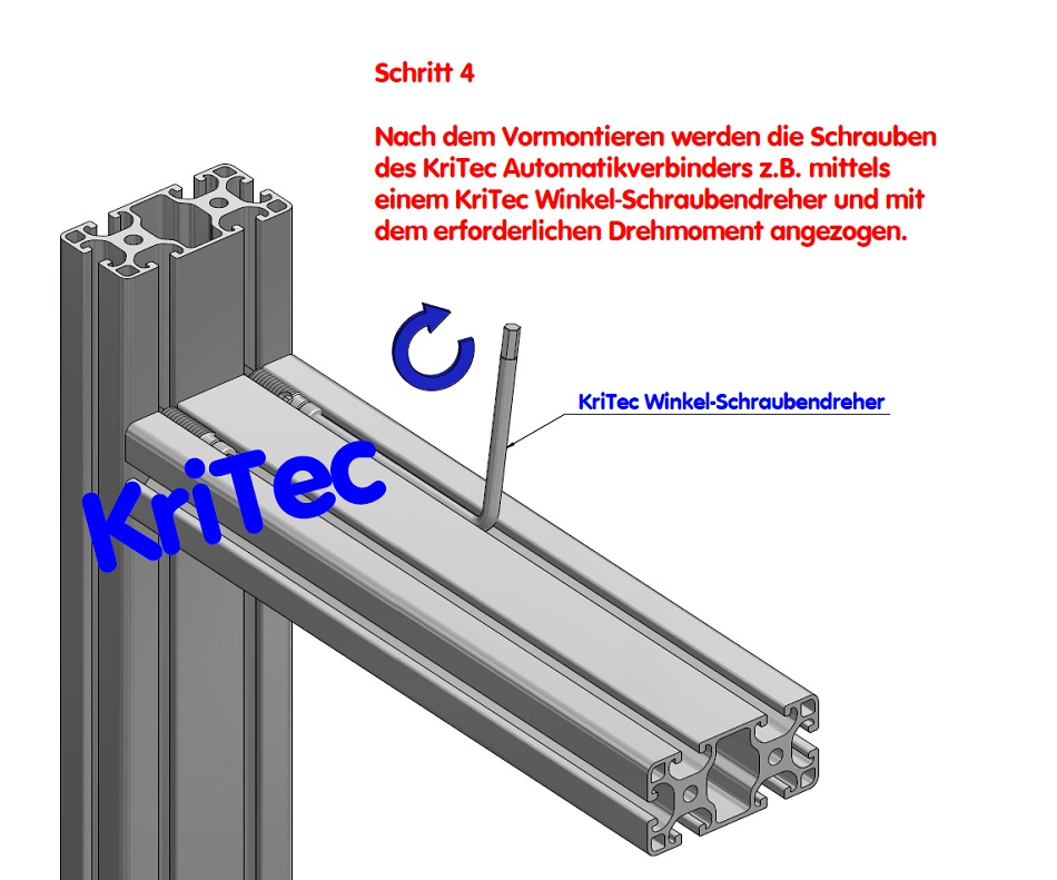 KriTec Automatik-Verbindungssatz 6 Raster 30, Stahl, verzinkt