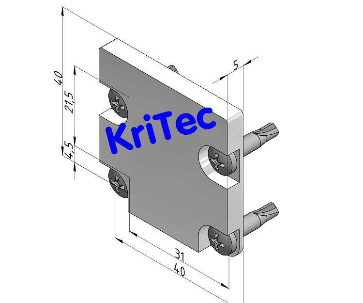 KriTec Rollenschiene 8 Abdeckplatte 40x40