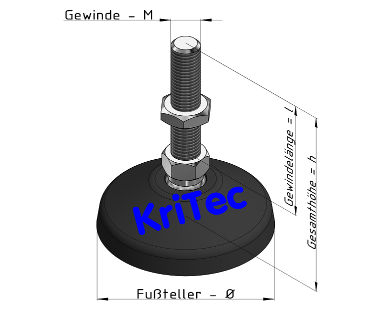 KriTec Stellfuß PA 60