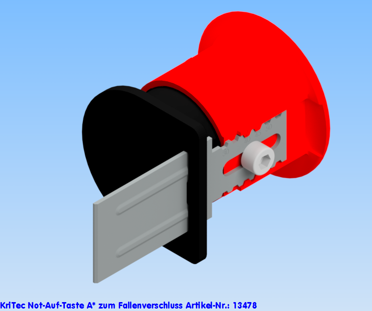 KriTec Not-Auf-Taste A zum Fallenverschluss mit Befestigungssatz