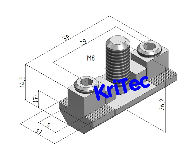 KriTec Druckverbinder 8 40 M8, beidseitig