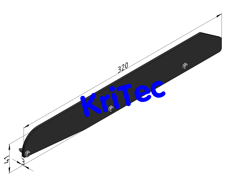 KriTec Regalboden-Abdeckkappensatz 8 320 hoch ohne Bordkante St, schwarz