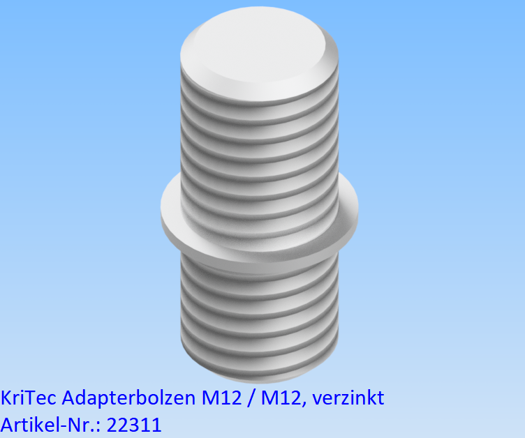KriTec Adapterbolzen M12 / M12, verzinkt