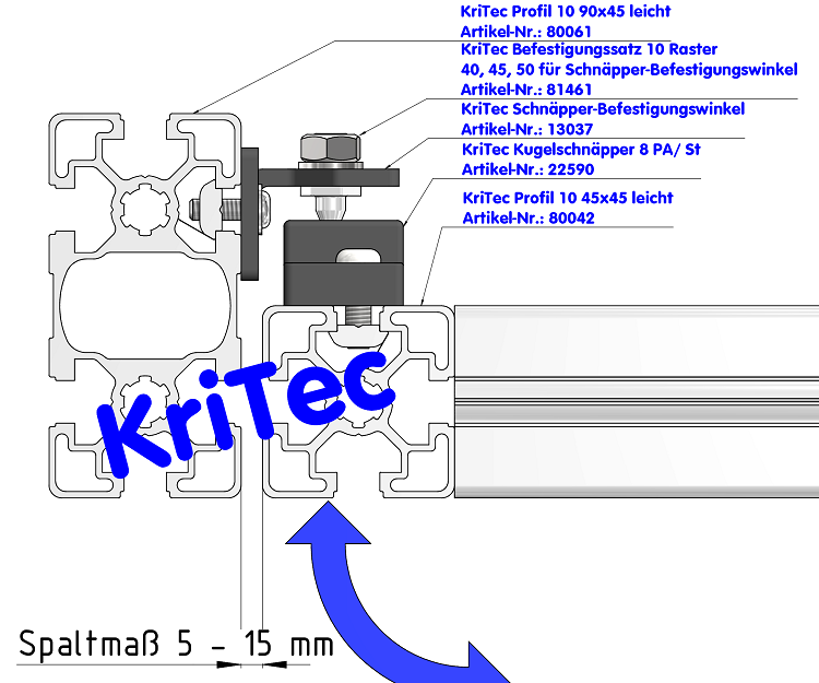 KriTec Schnäpper-Befestigungswinkel