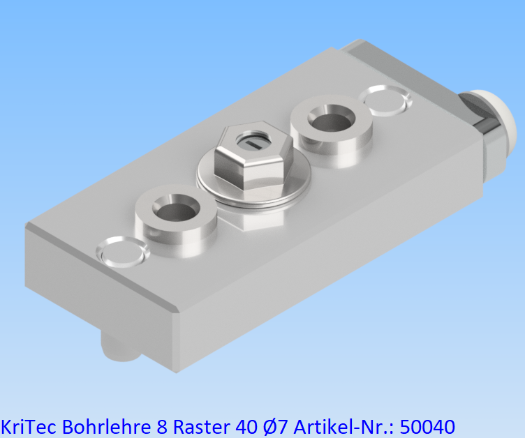 KriTec Bohrlehre 8 Raster 40 Ø7