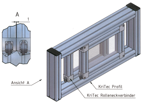 KriTec Rolleneckverbindungssatz 6 Raster 30