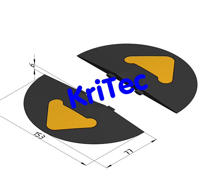 KriTec Set Start- und Endstück Parkschiene flach/ flach Mini