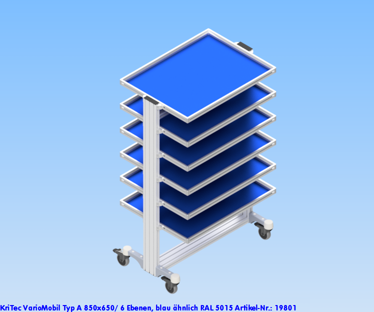 KriTec VarioMobil Typ A 850x650/ 6 Ebenen, blau ähnlich RAL 5015
