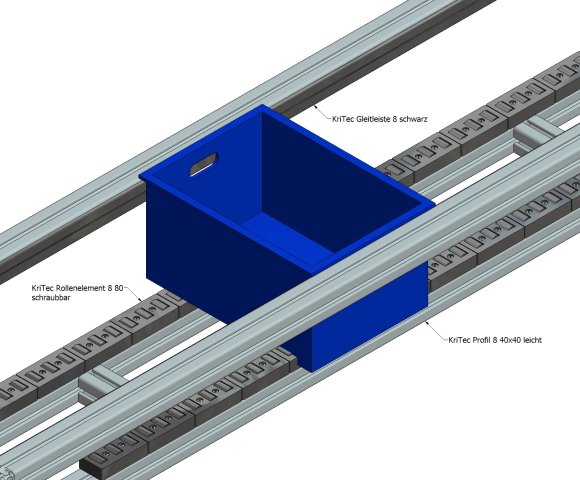 KriTec Rollenelement 8 80 ohne Bordkante, anschraubbar