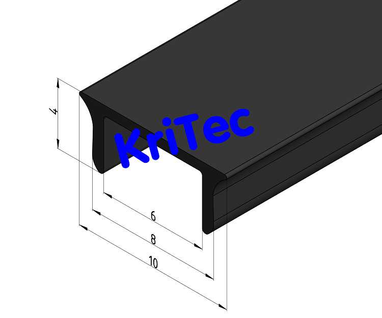 KriTec Abdeckprofil 8 Raster 40 PP schwarz
