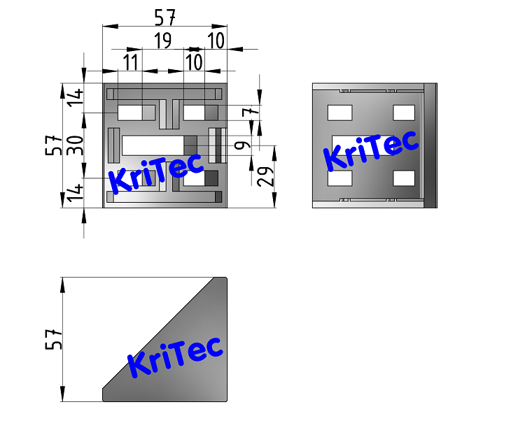 KriTec Winkel 6 60x60x60 Zn Standard