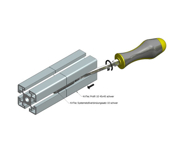 KriTec System-Stoßverbinder Nut 10 für alle Profile Nut 10 außer 10 45x45 und 90x45 leicht