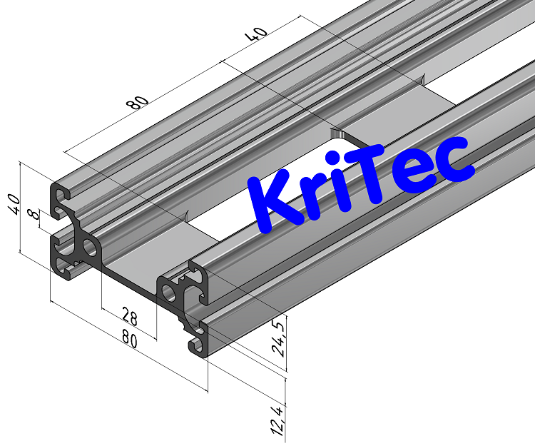 KriTec Ständerprofil 8 80x40 2xK60