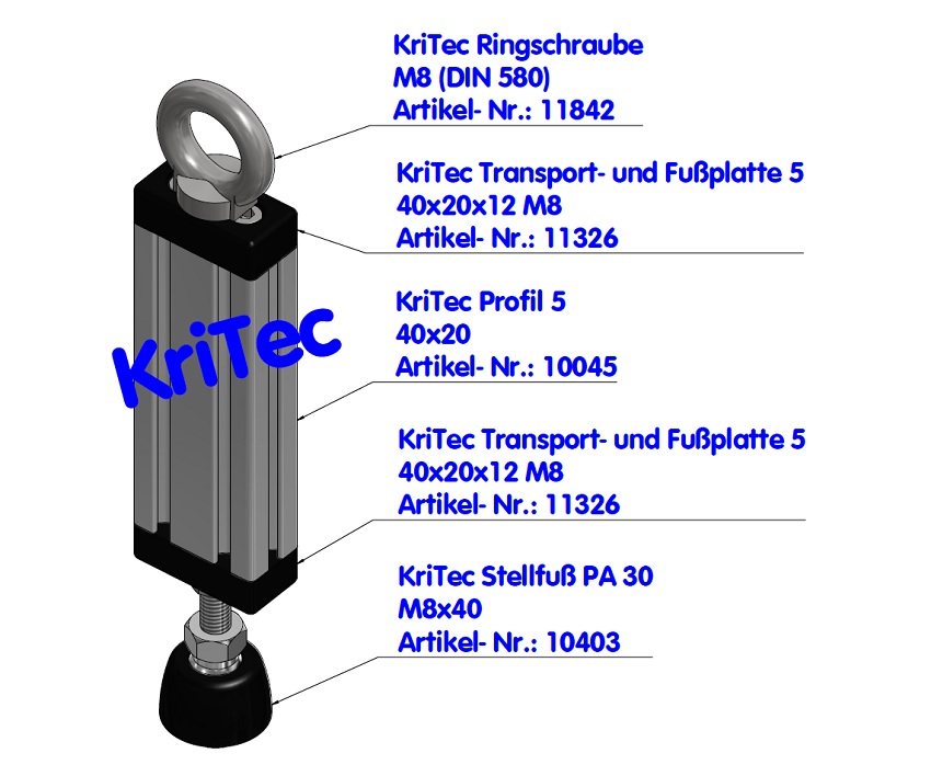 KriTec Stellfuß PA 30